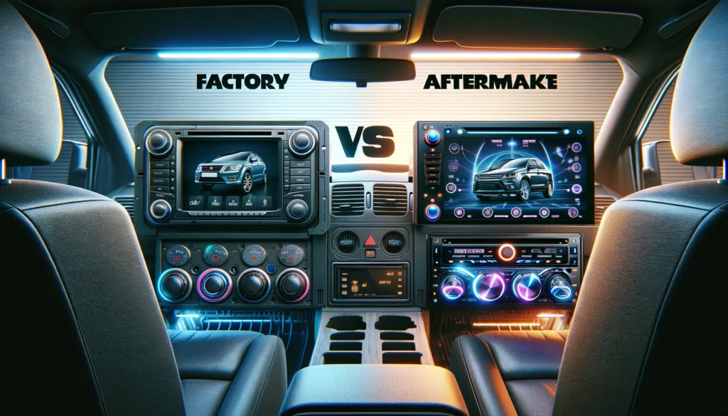 Image illustrating Factory vs. Aftermarket Head Units