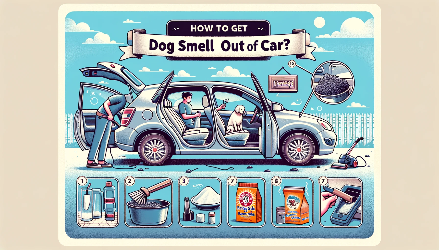 Featured image of an article on How to Get Dog Smell Out of Car